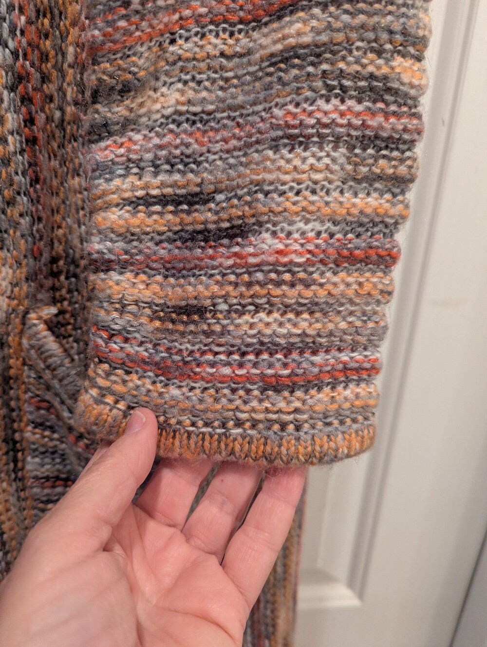 POL Womens Sweater Multi-color Acrylic Boho Open Duster Cardigan Sz L *EUC - Picture 11 of 13